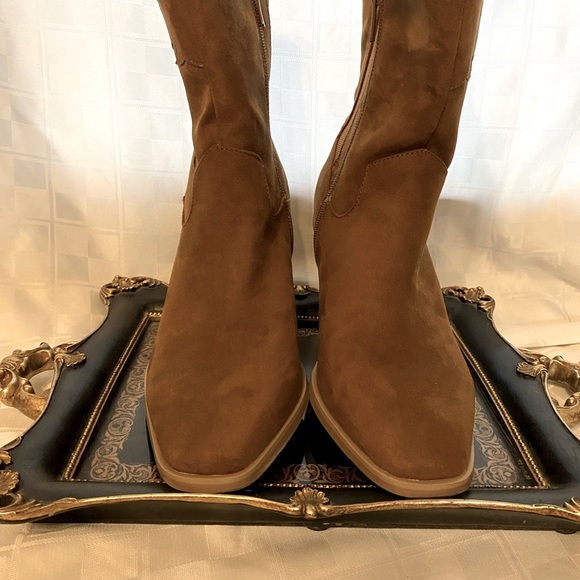 torrid Western Pull On Bootie Boots Cognac color size 7.5 WW - Picture 7 of 14